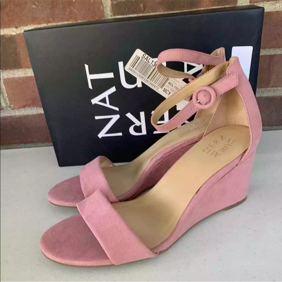 Naturalizer London Rosewood fabric Ankle Strap Wedge Sandals Women's size US 9.5 - Picture 4 of 9